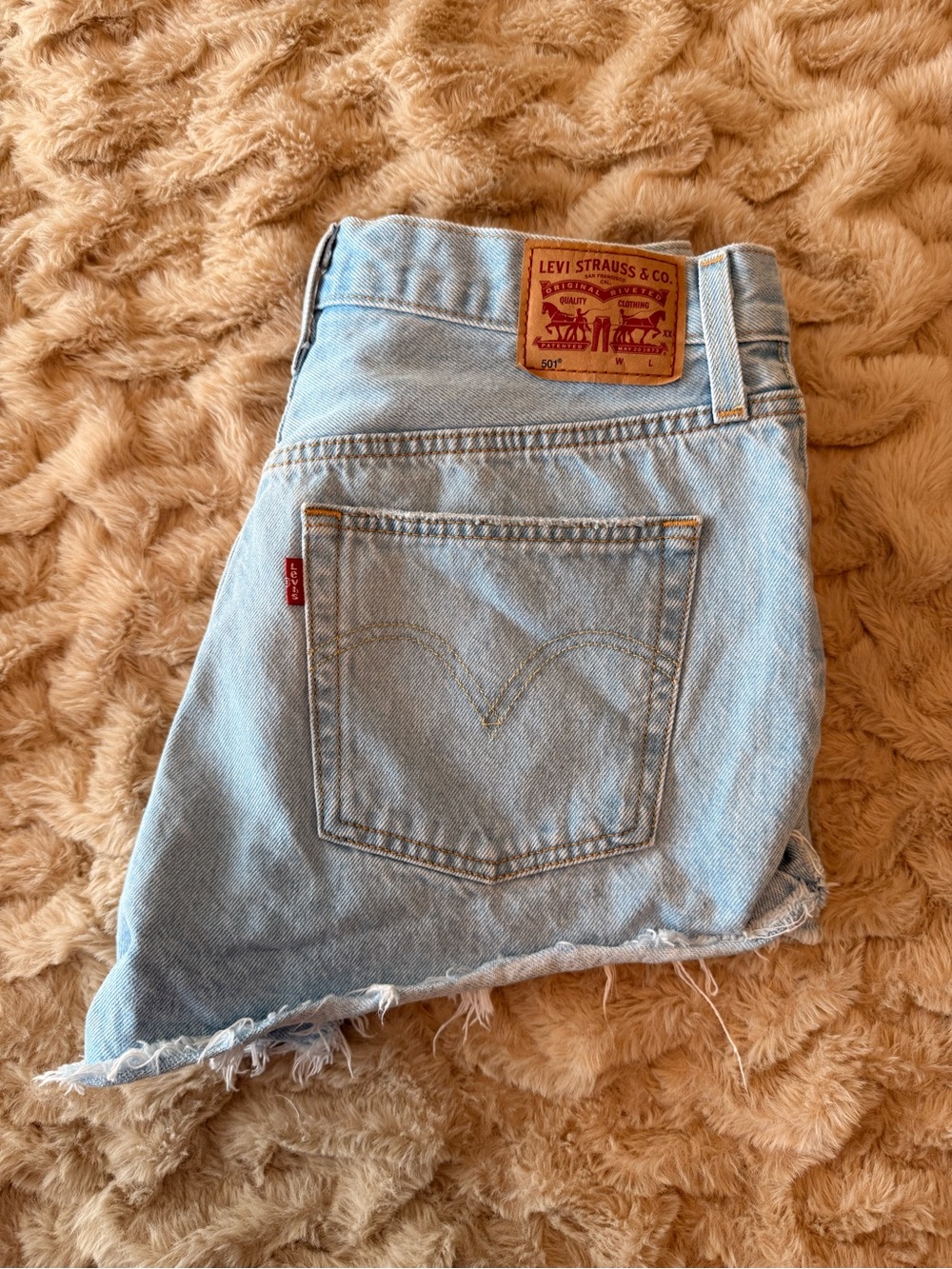 Levi's Light Blue High-Rise Denim Shorts
